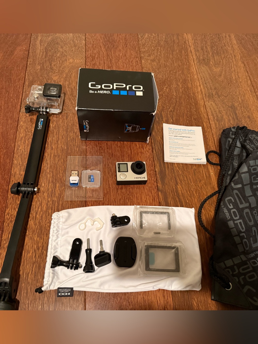 GoPro HERO 4 Camera silver and Kit in Black and White Accessories